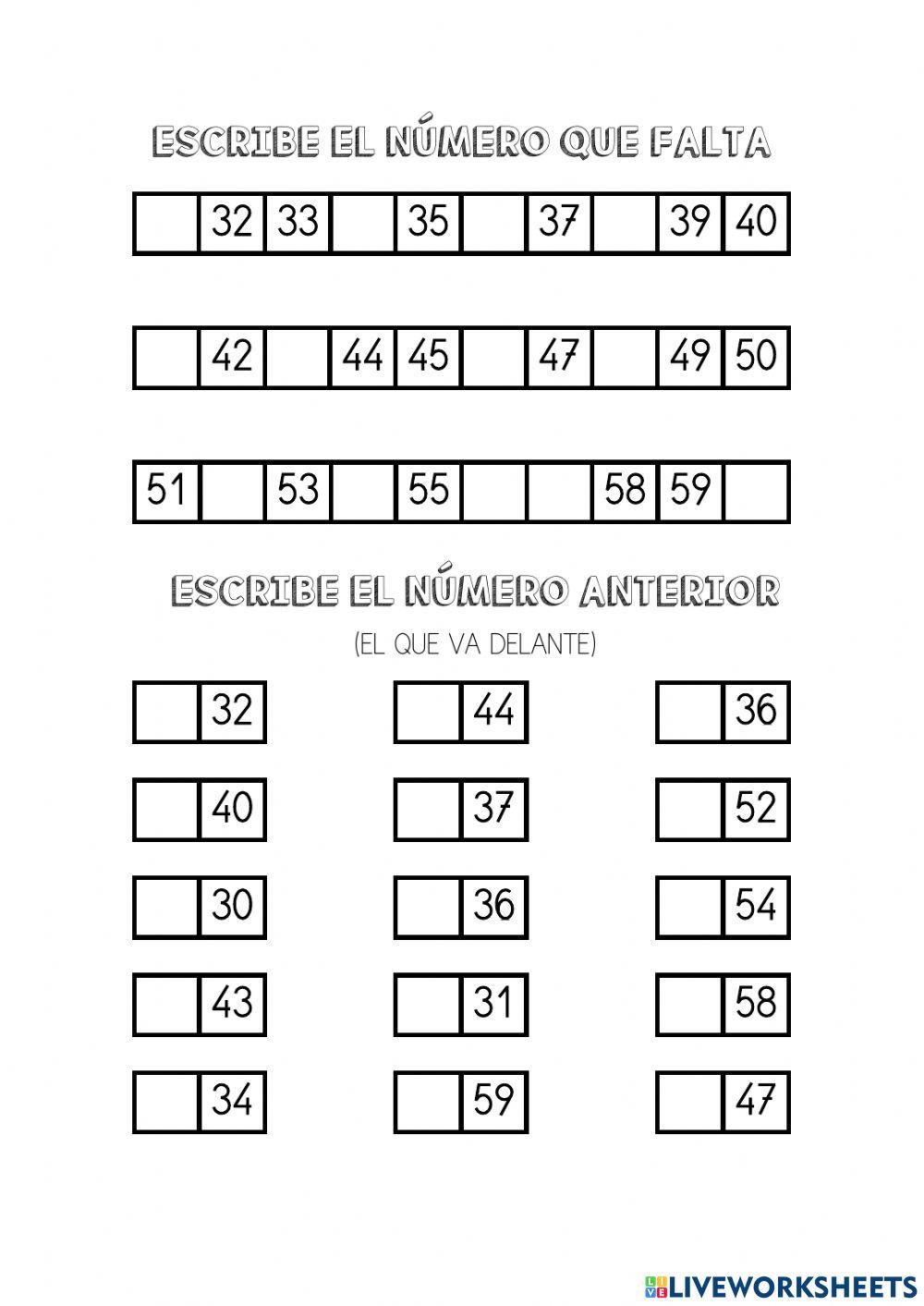 Los números del 30-60