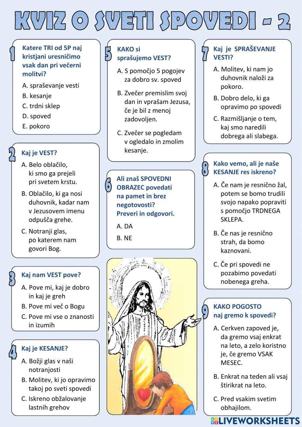 Kviz o sveti spovedi