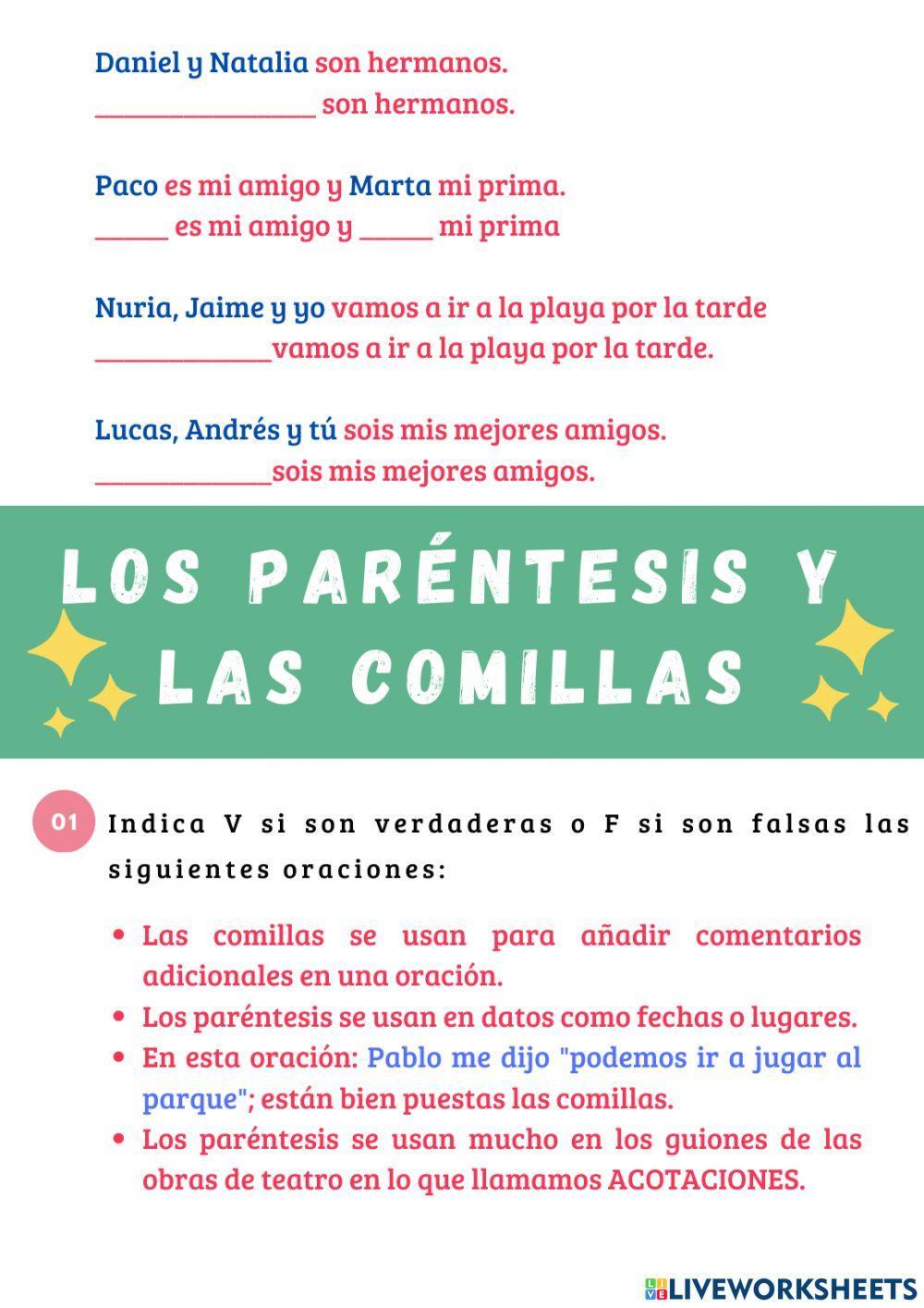 Los pronombres y los signos de puntuación