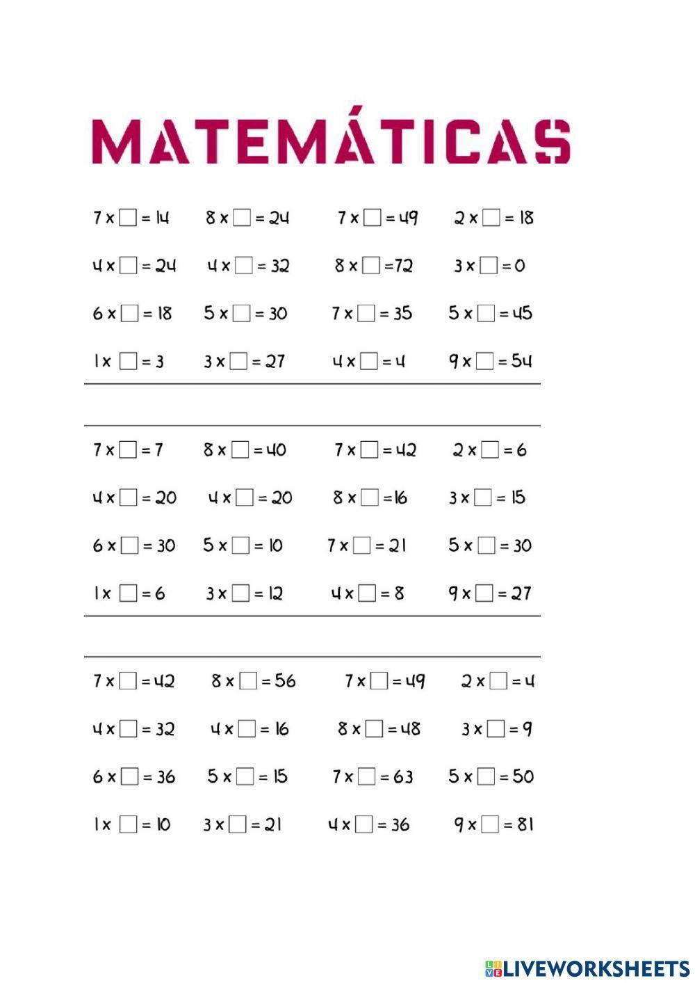 Multiplicaciones por una cifra