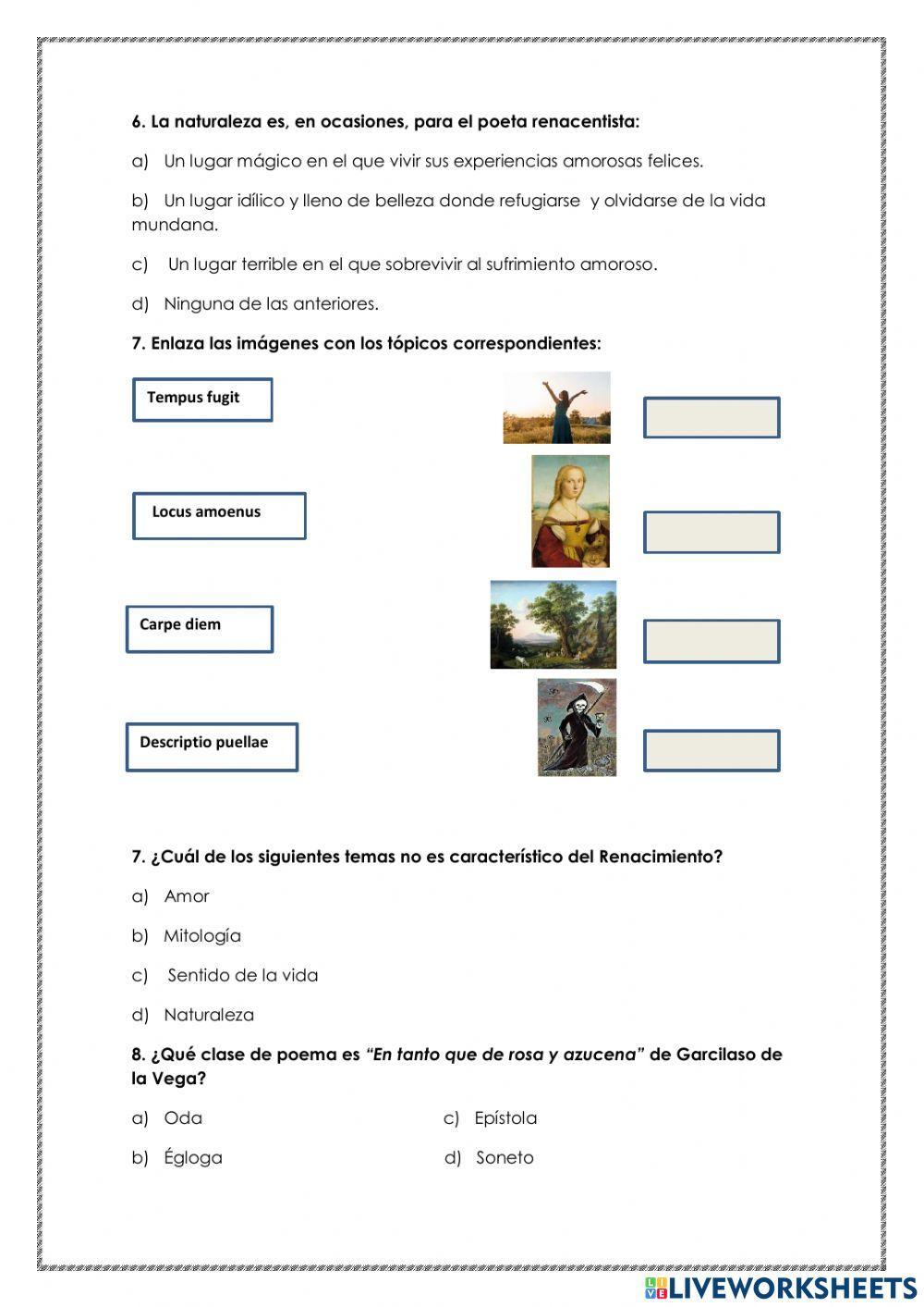 Test Literatura Renacimiento