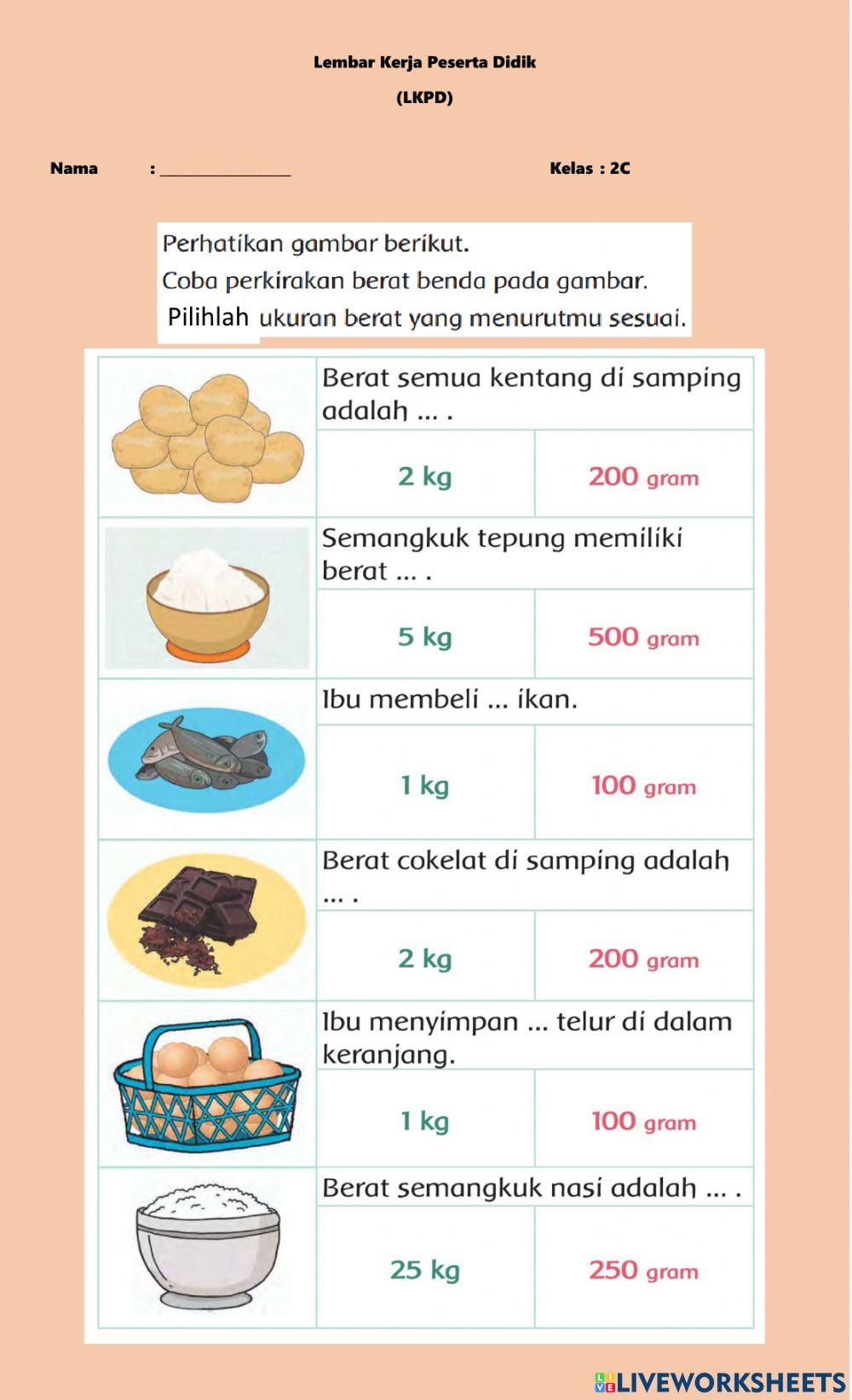 Memperkirakan berat benda