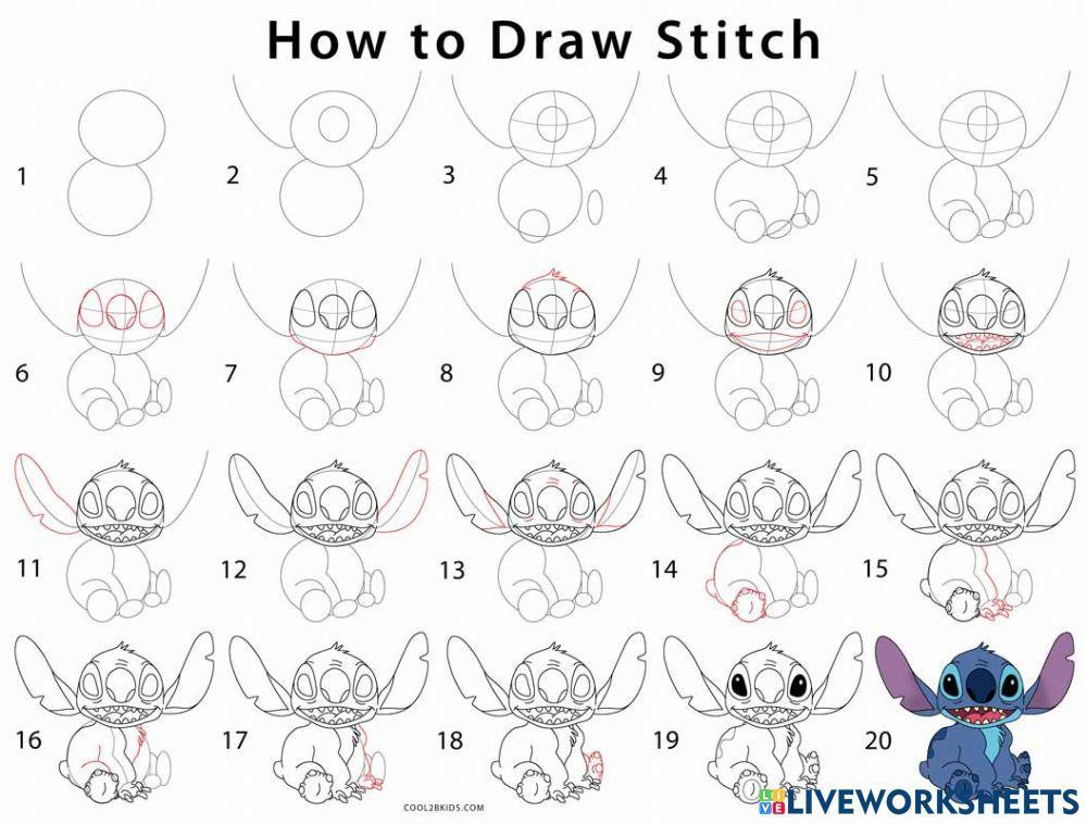How to draw stitch worksheet | Live Worksheets