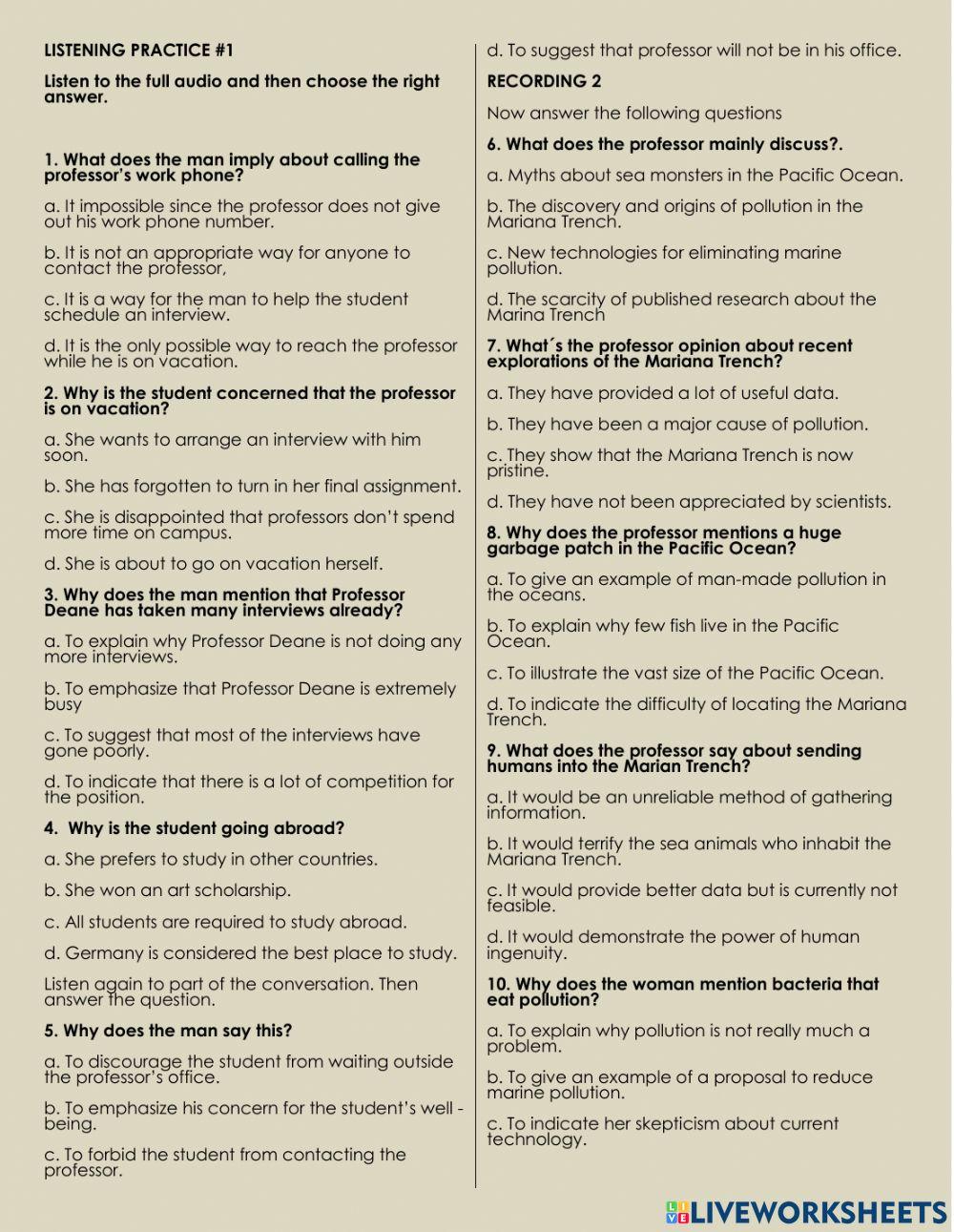 Listening practice 1