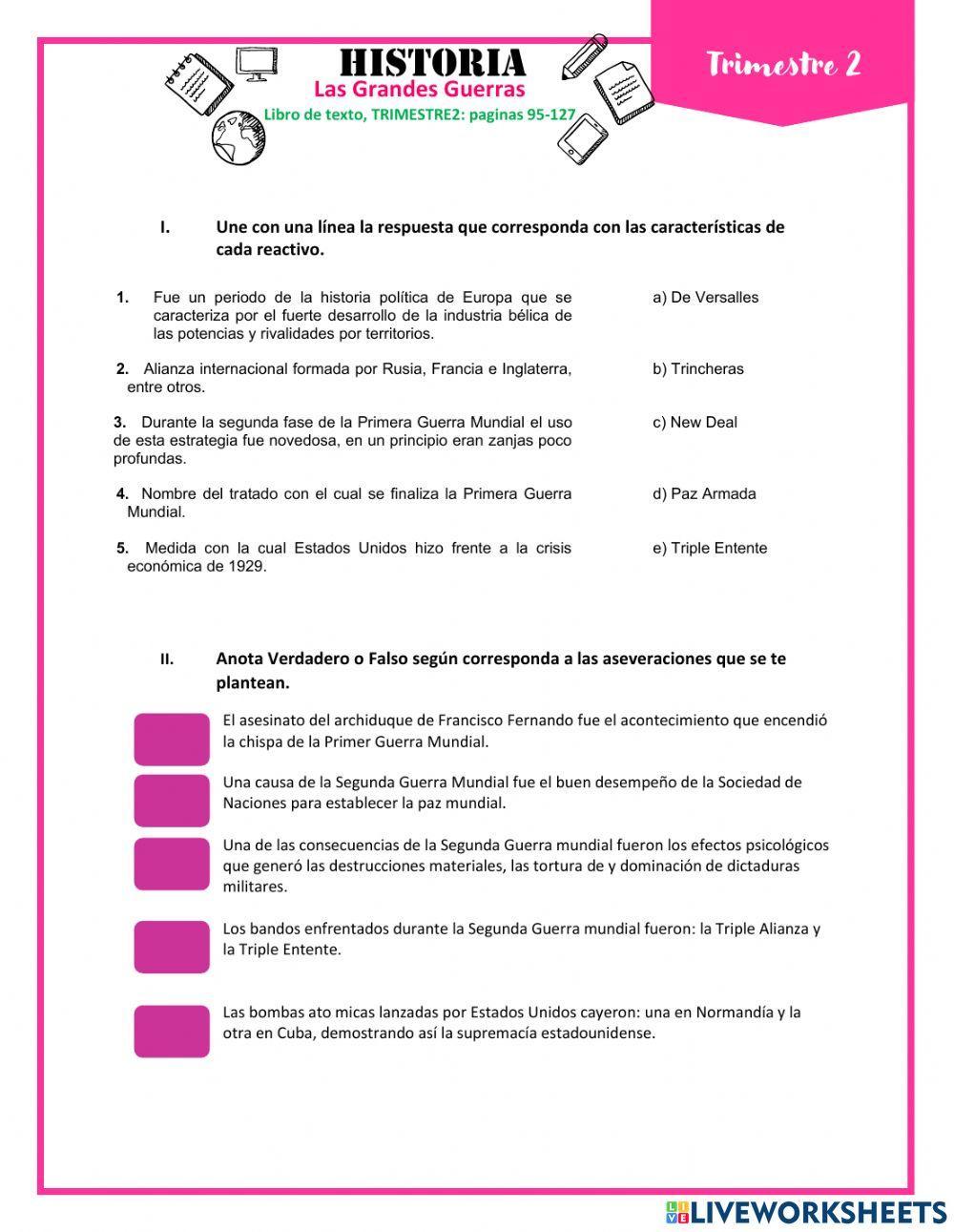 Ejercicio Grandes Guerras