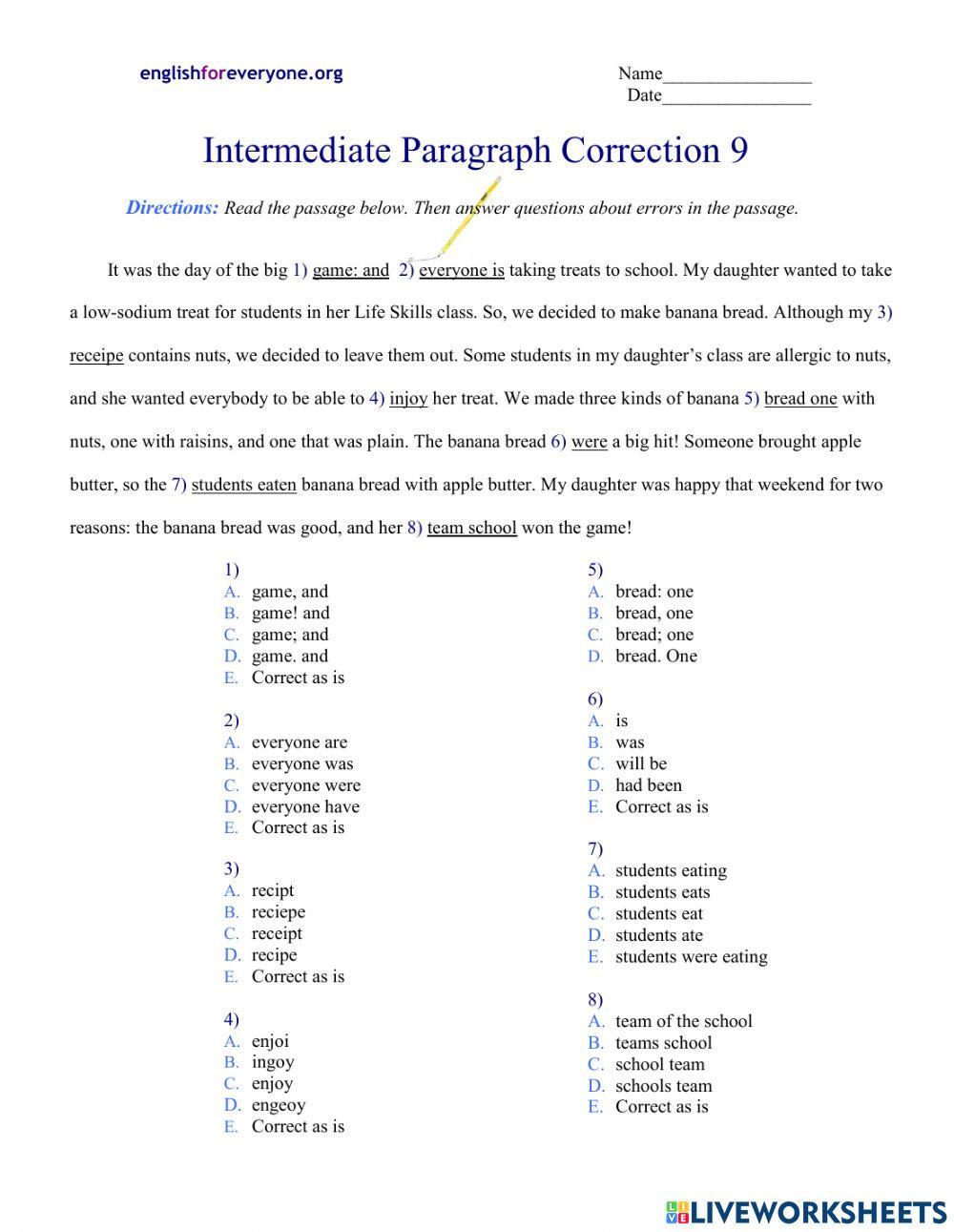 Paragraph Corrections -9