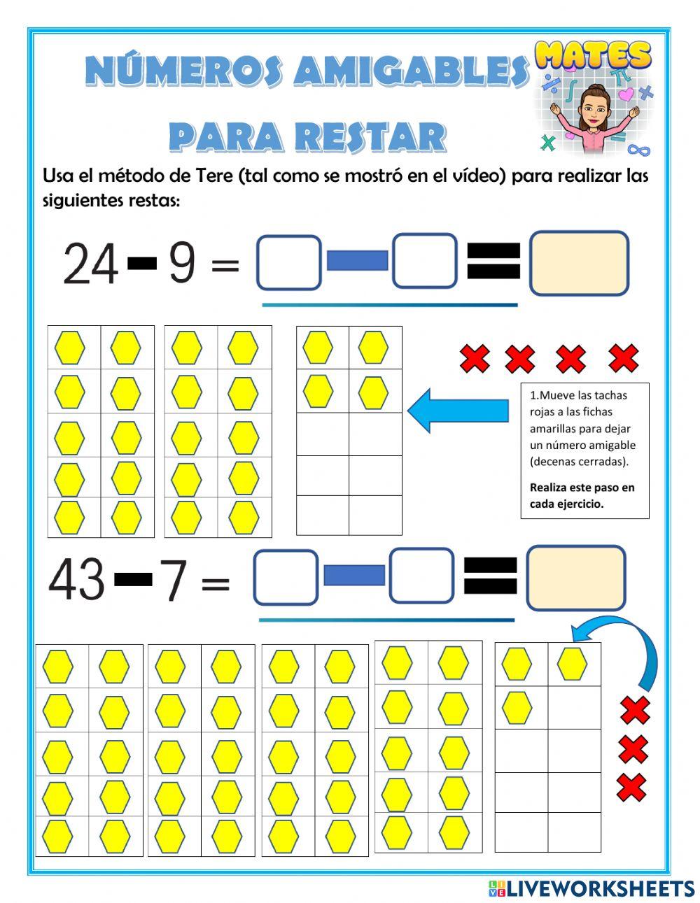 Números amigables para restar
