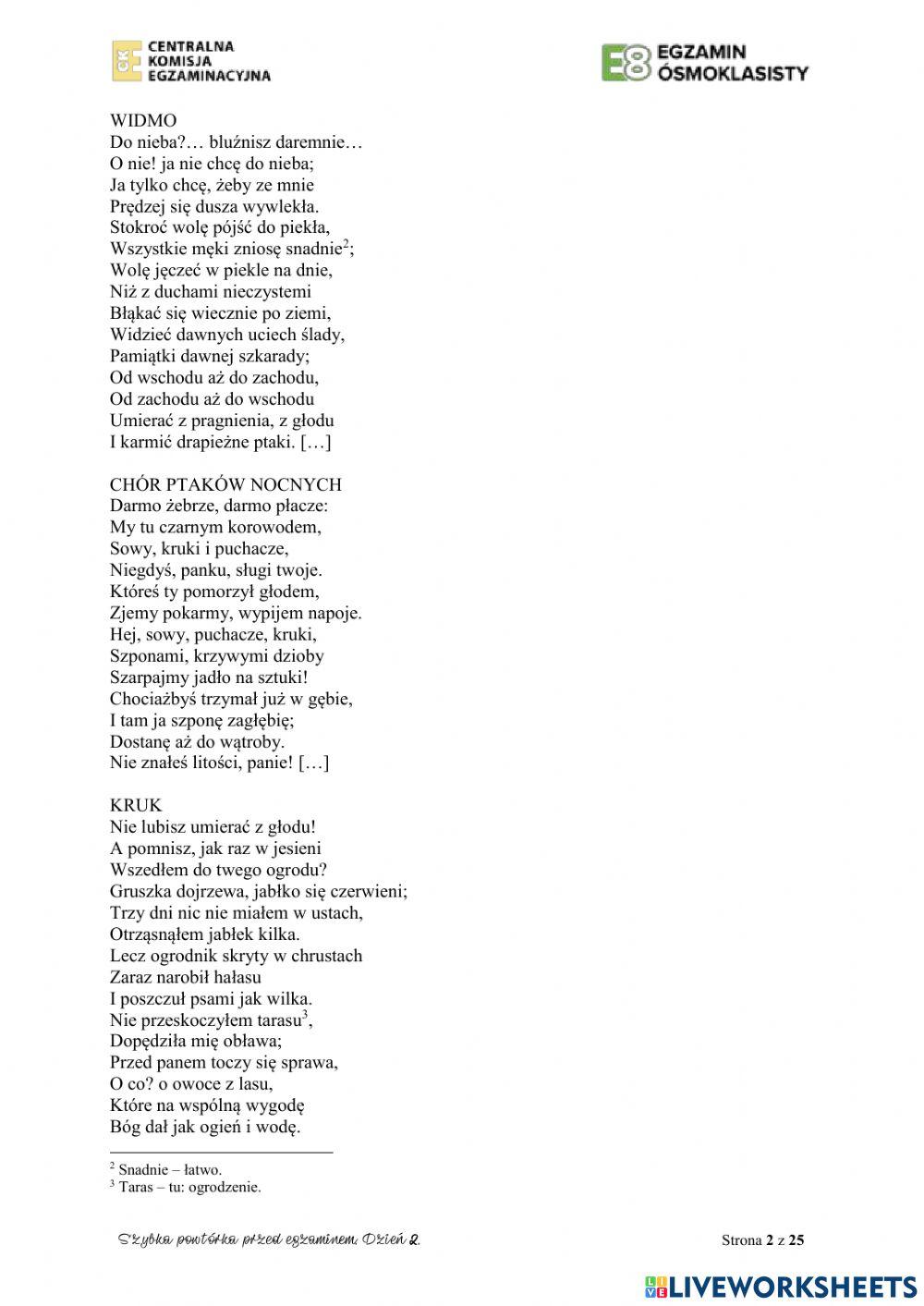 Powtórka dzień 2  do str.9