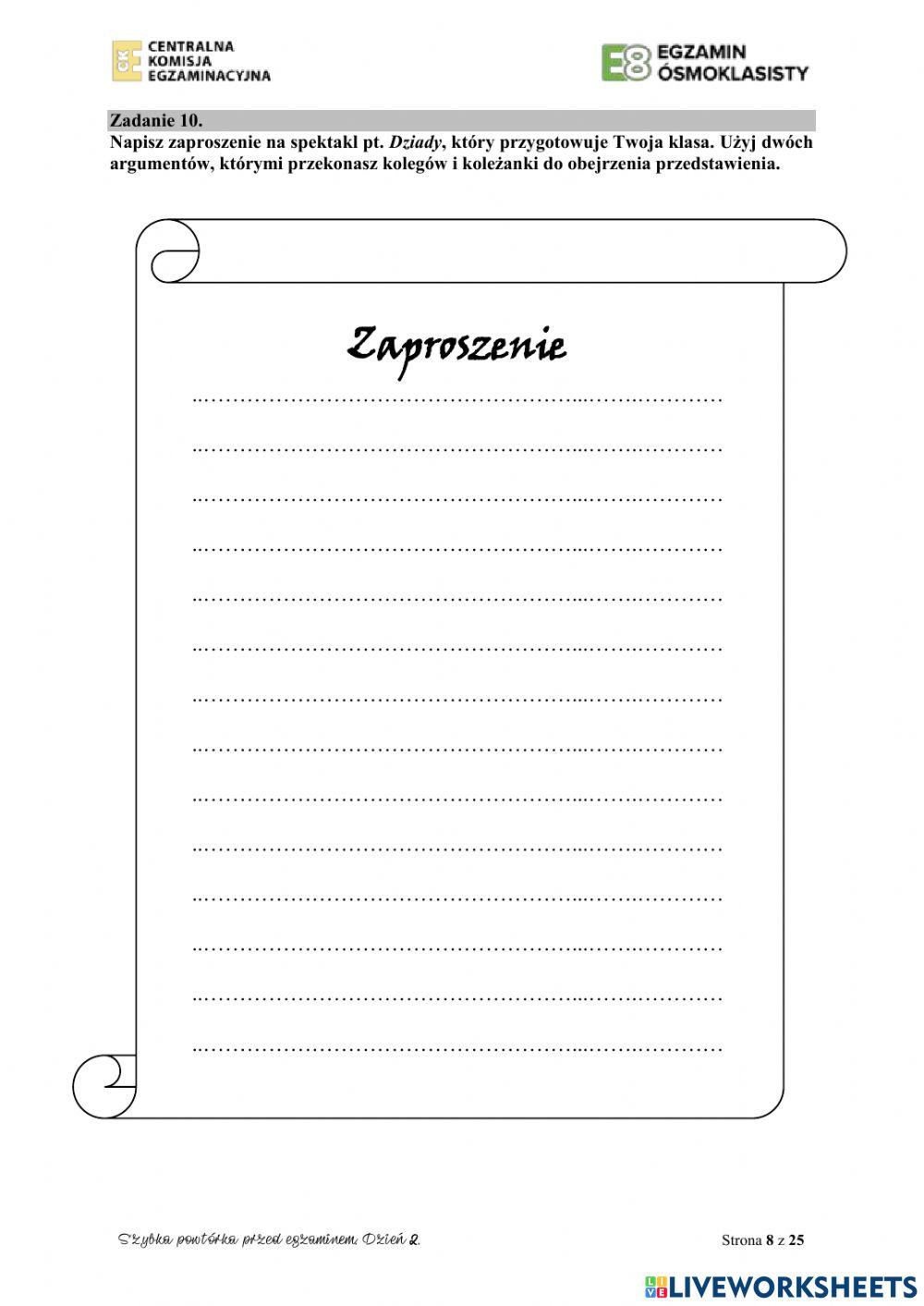 Powtórka dzień 2  do str.9