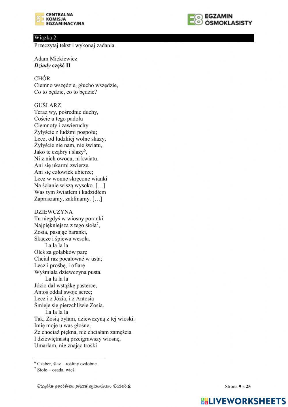 Powtórka dzień 2  do str.9