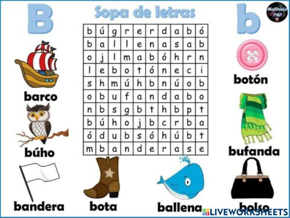 Sopa de letra B