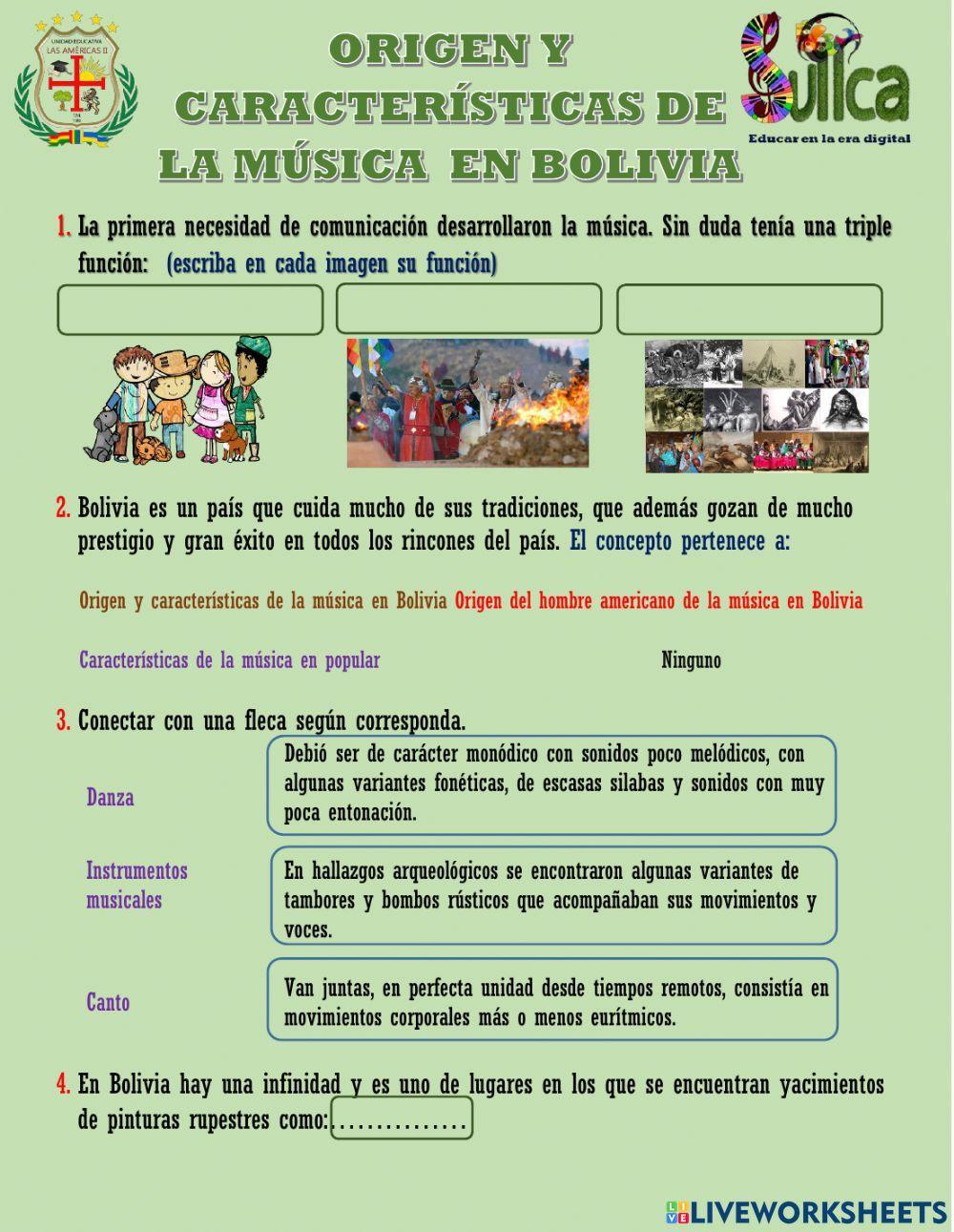 Origen y características de la música  en bolivia