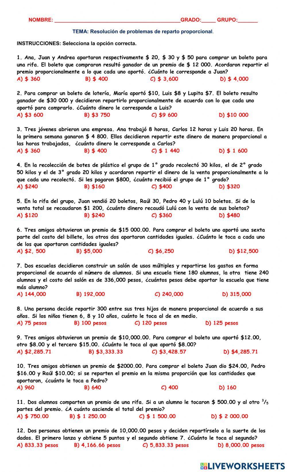 Reparto proporcional