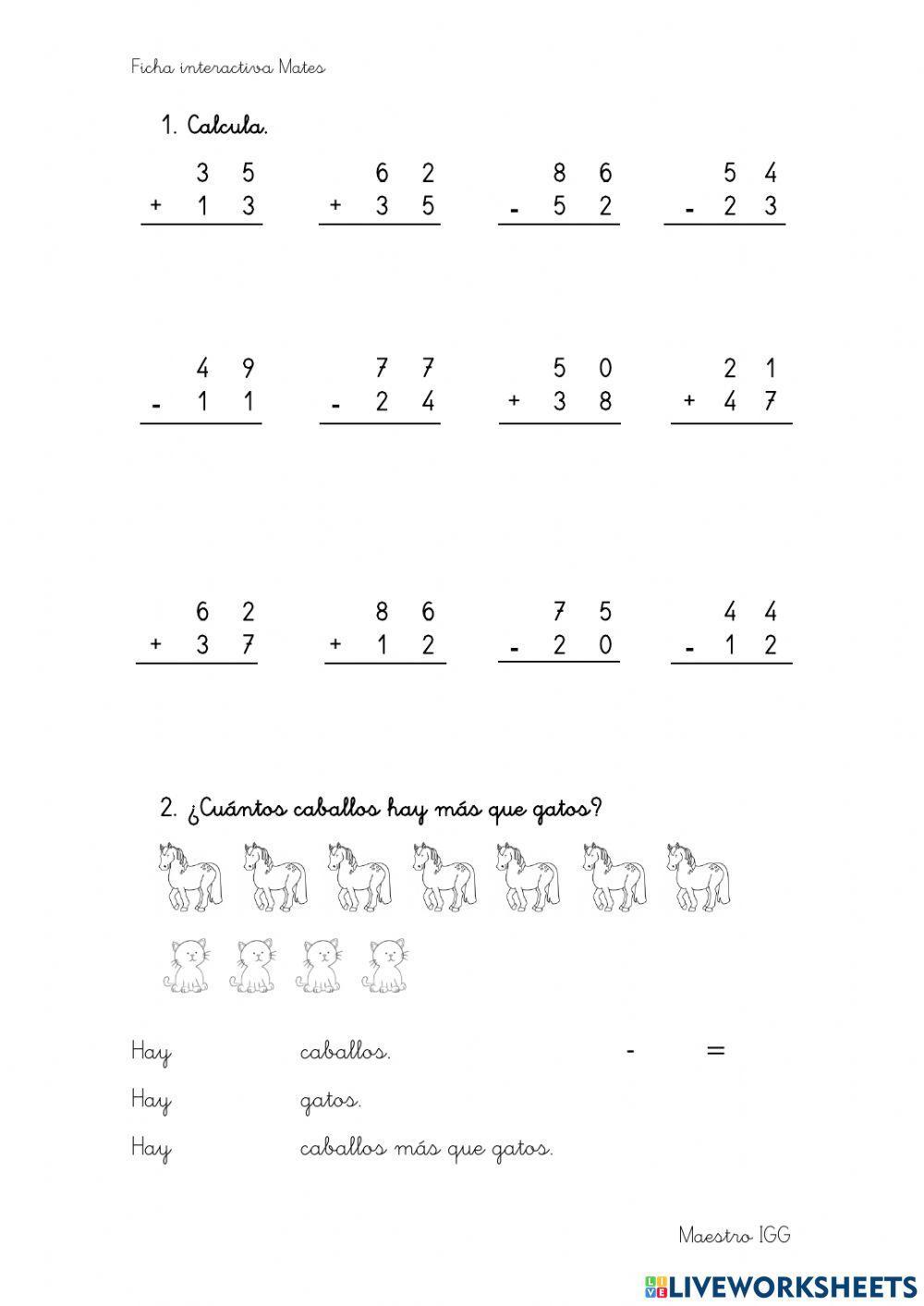 Ficha de repaso Mates Ficha de repaso Mates