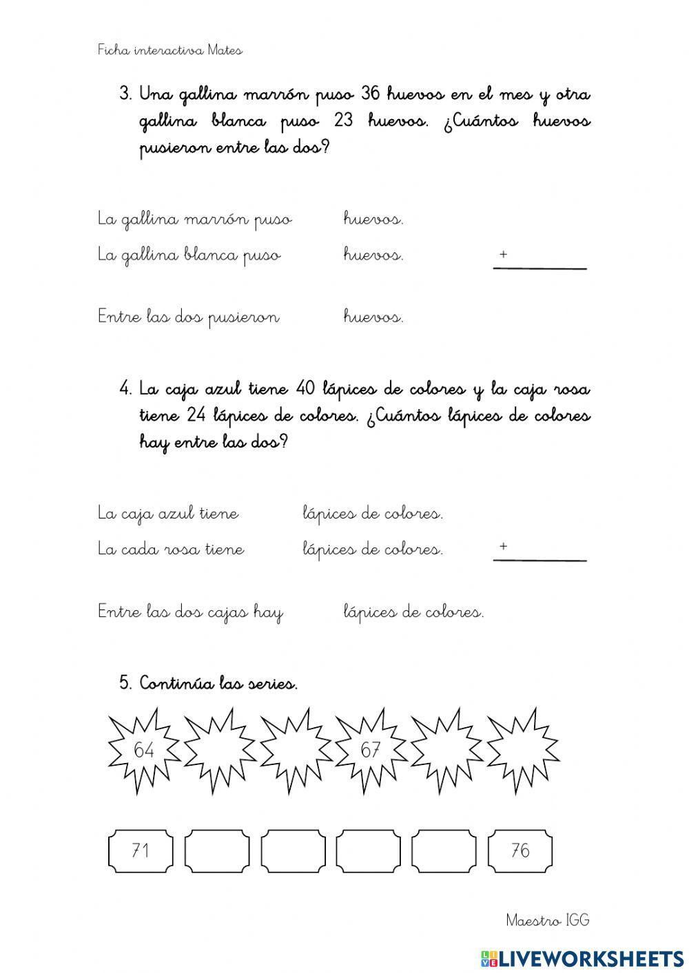 Ficha de repaso Mates Ficha de repaso Mates