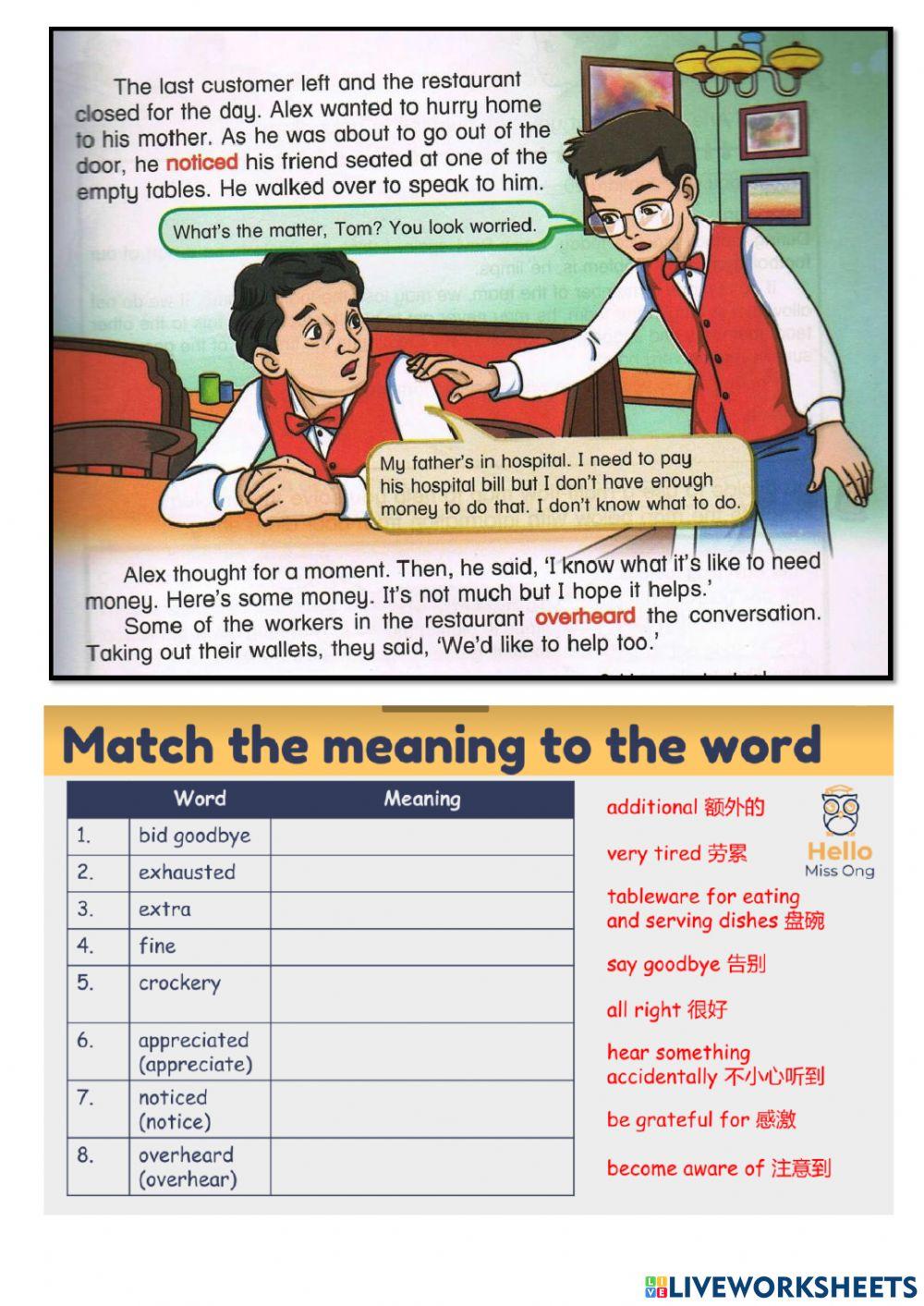 Year 6-TB-page 12&13-Match the meanings to the words