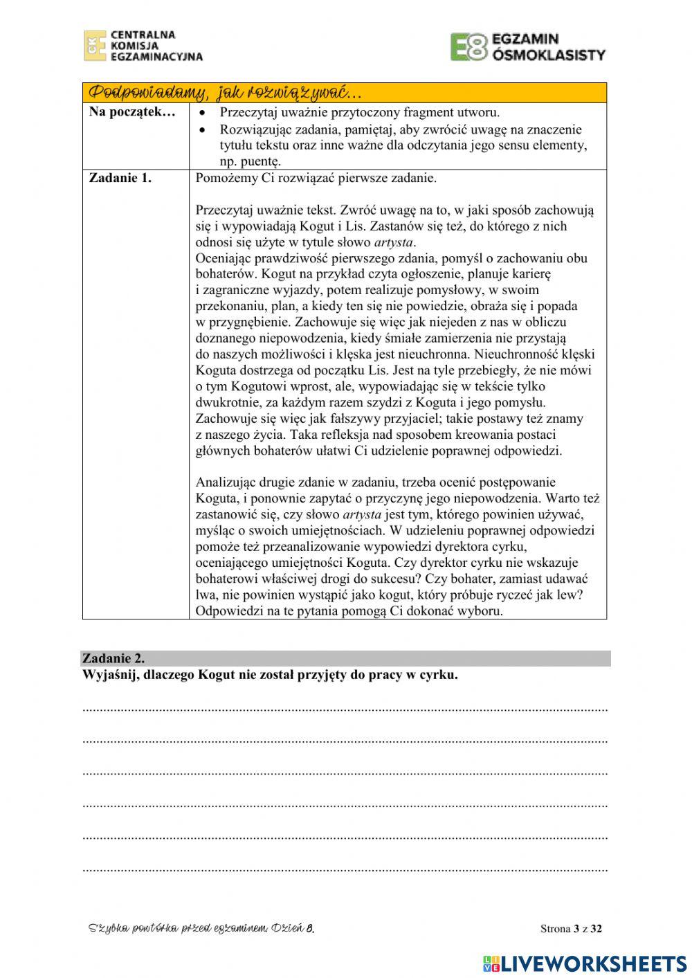 Powtórka dzień 8 do s.9