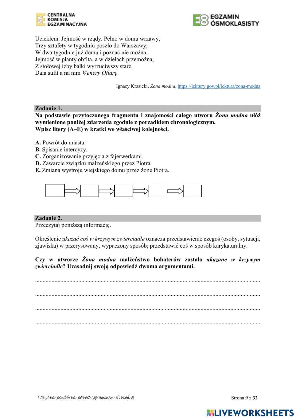 Powtórka dzień 8 do s.9