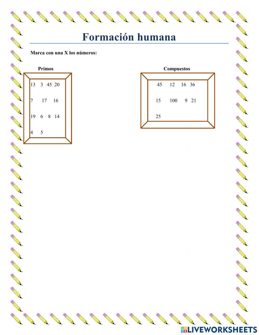 Números primos y compuestos.
