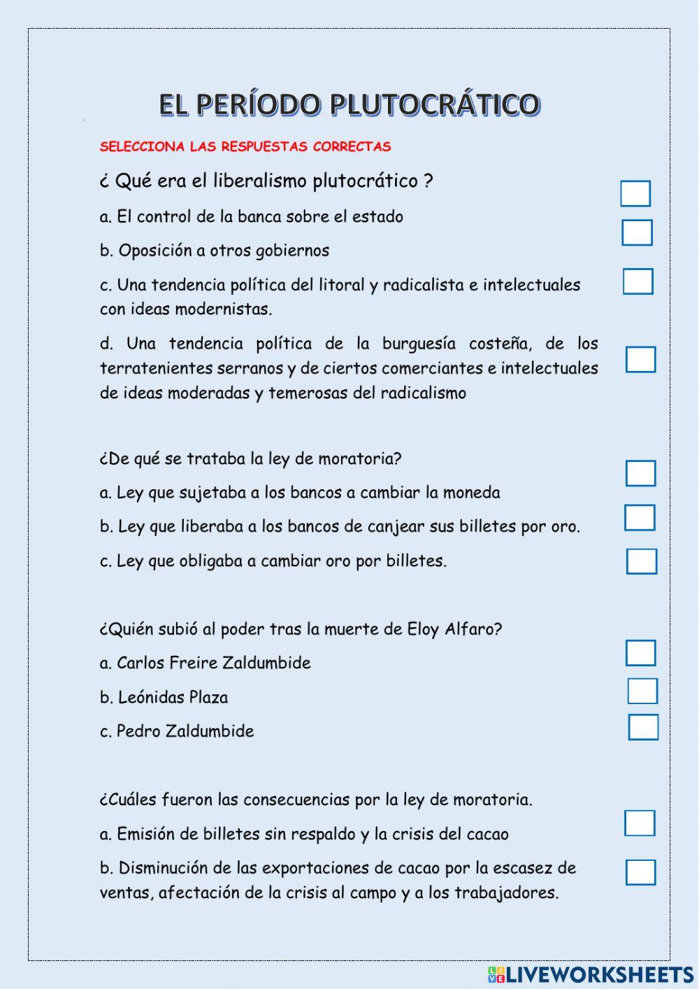 El Período Plutocrático