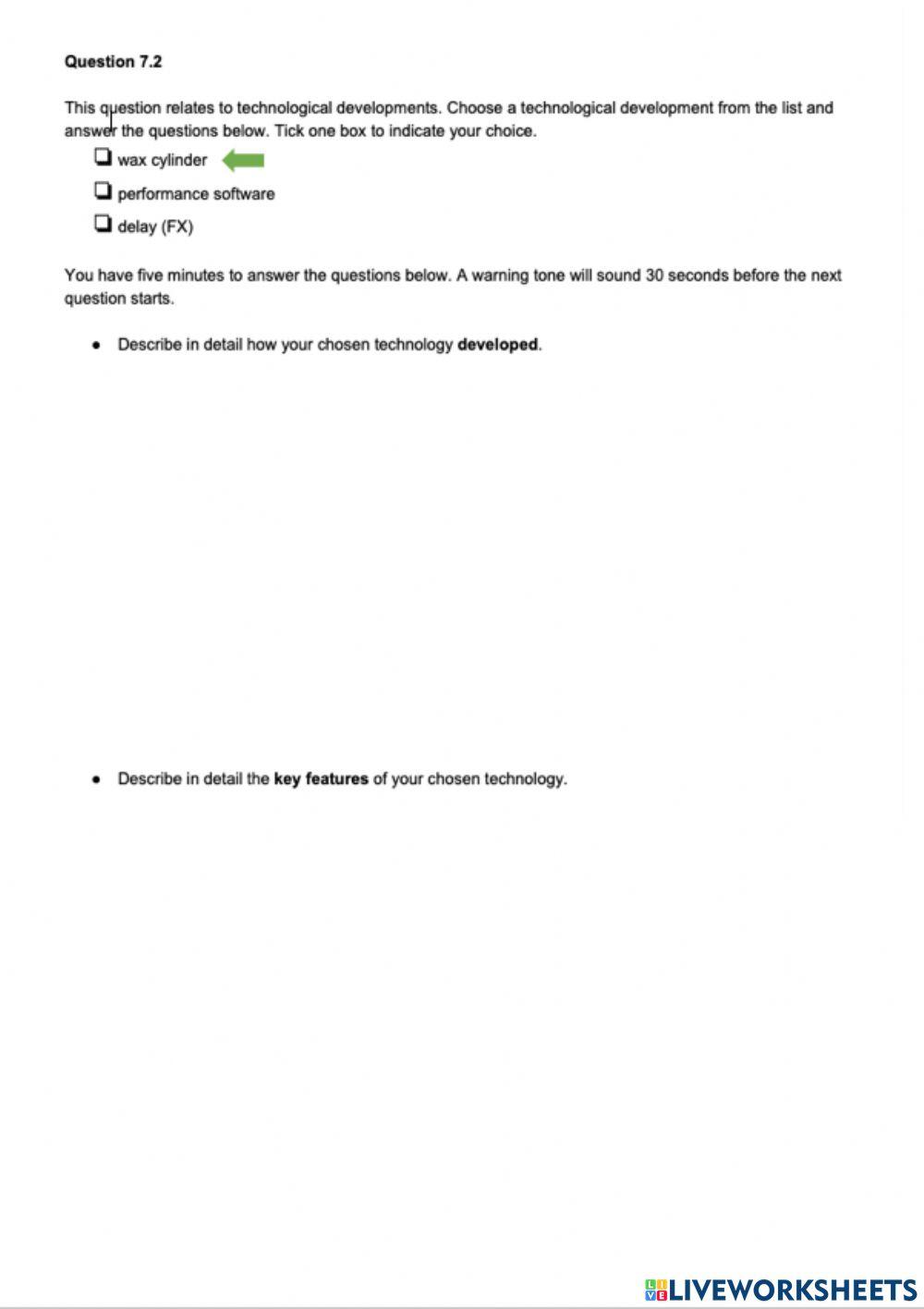 Higher Music Technology Question 30 (Q7)