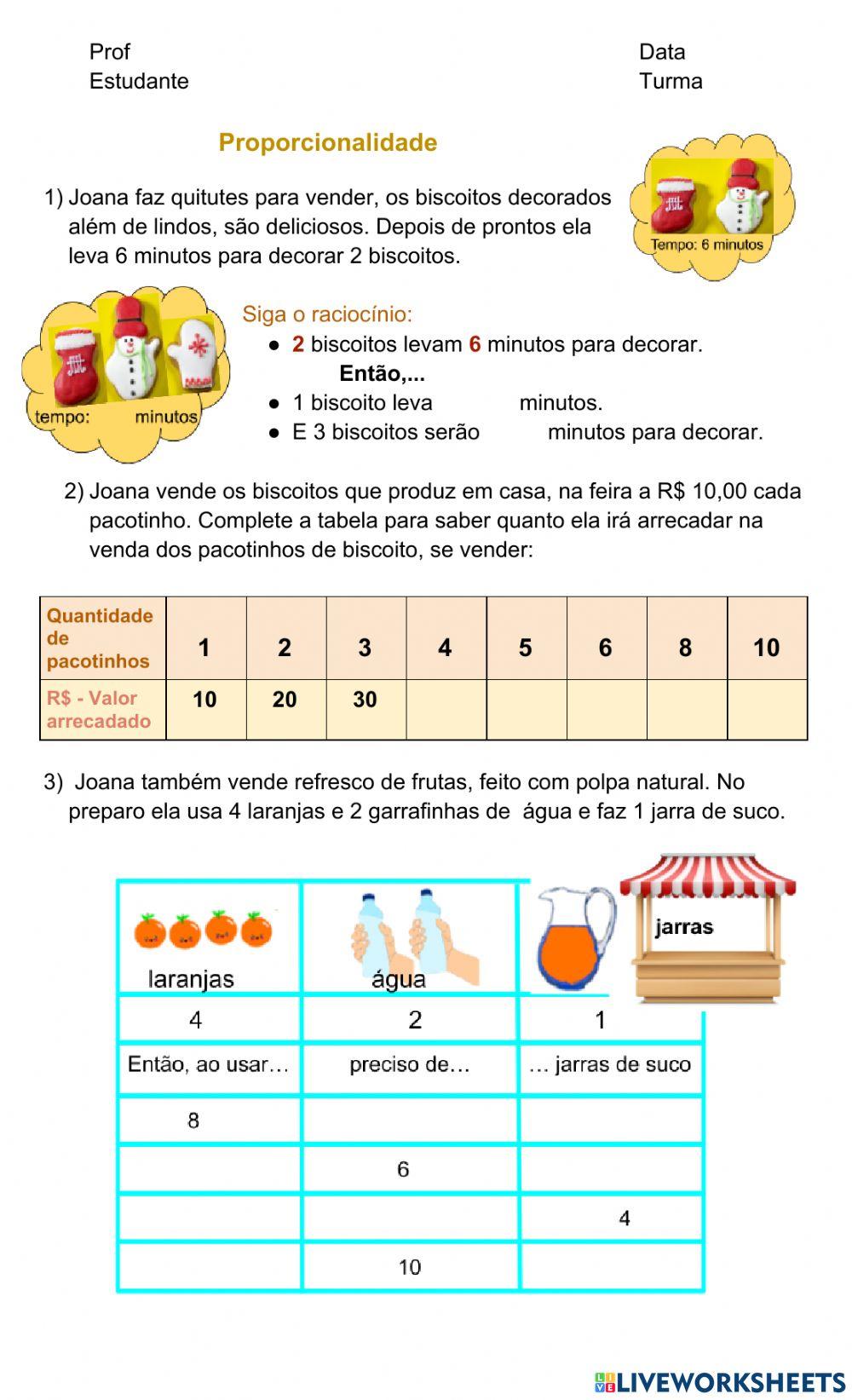 Multiplicação - Proporcionalidade