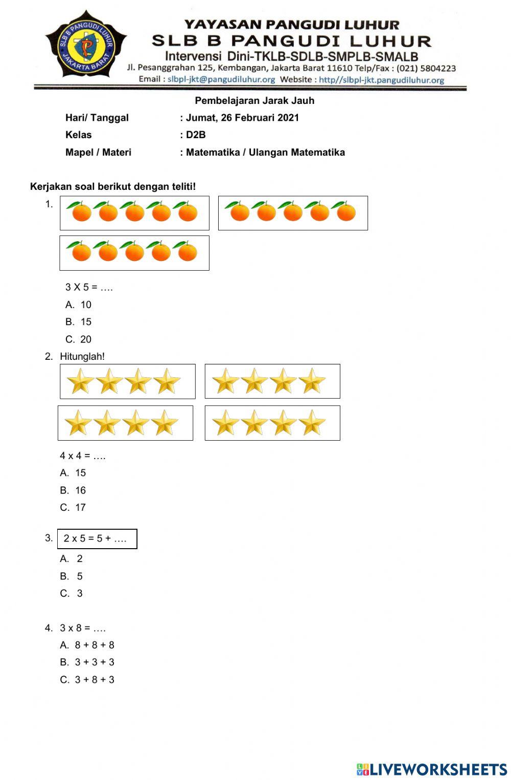 Ulangan Matematika 1