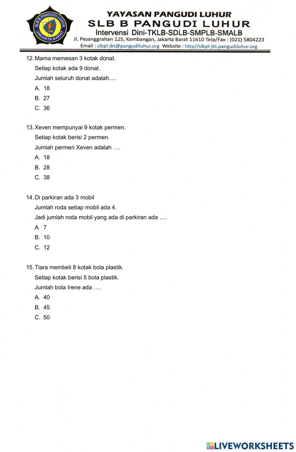 Ulangan Matematika 1