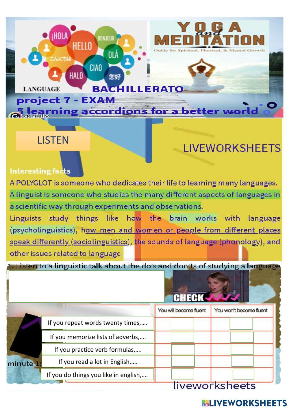 Language, yoga and meditation