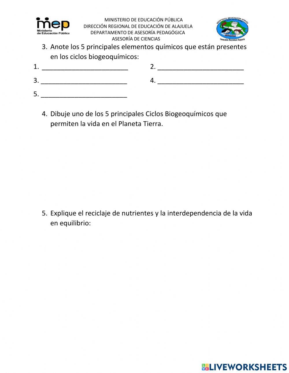 Biología, Ciclos Biogeoquímicos