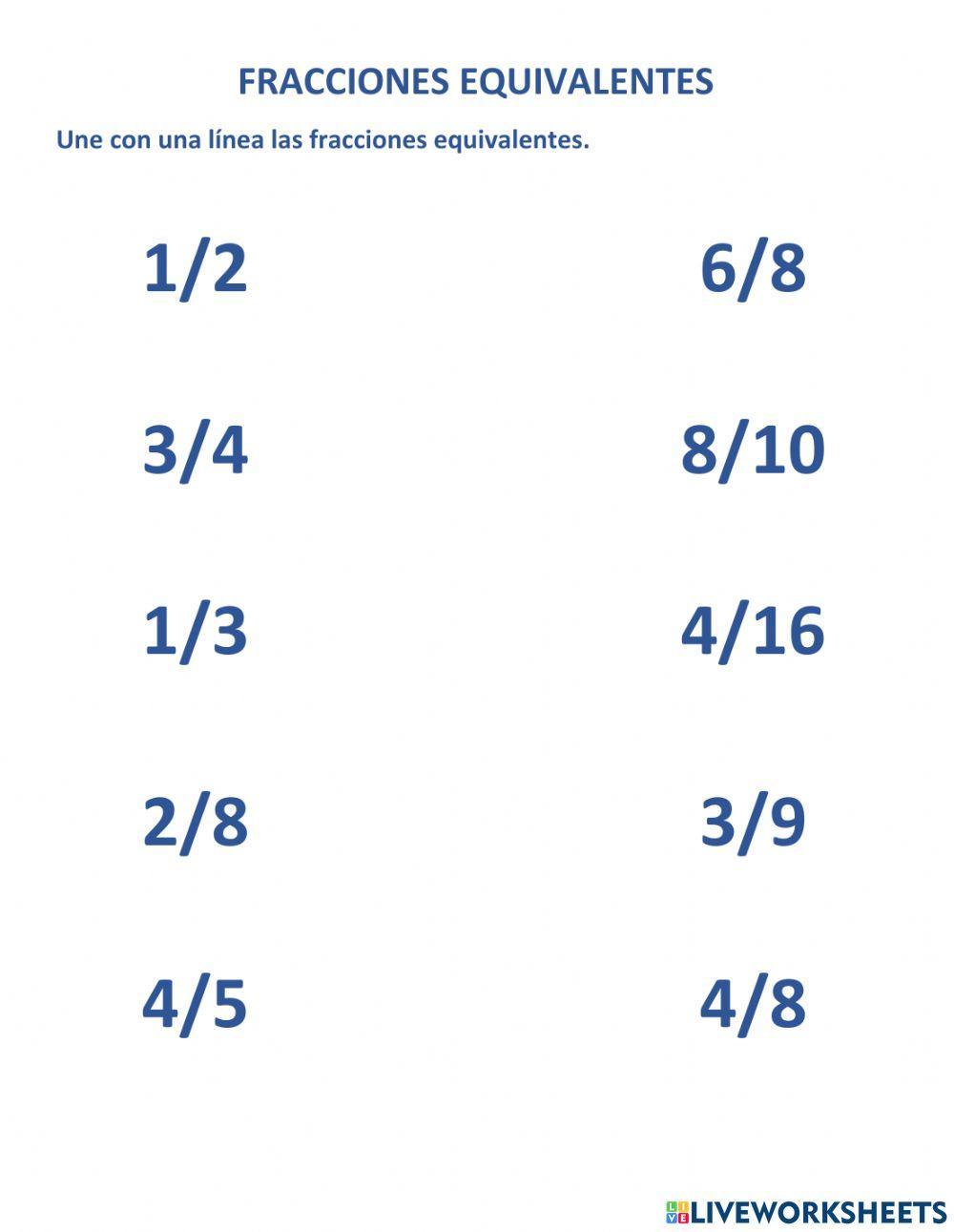 Fracciones equivalentes
