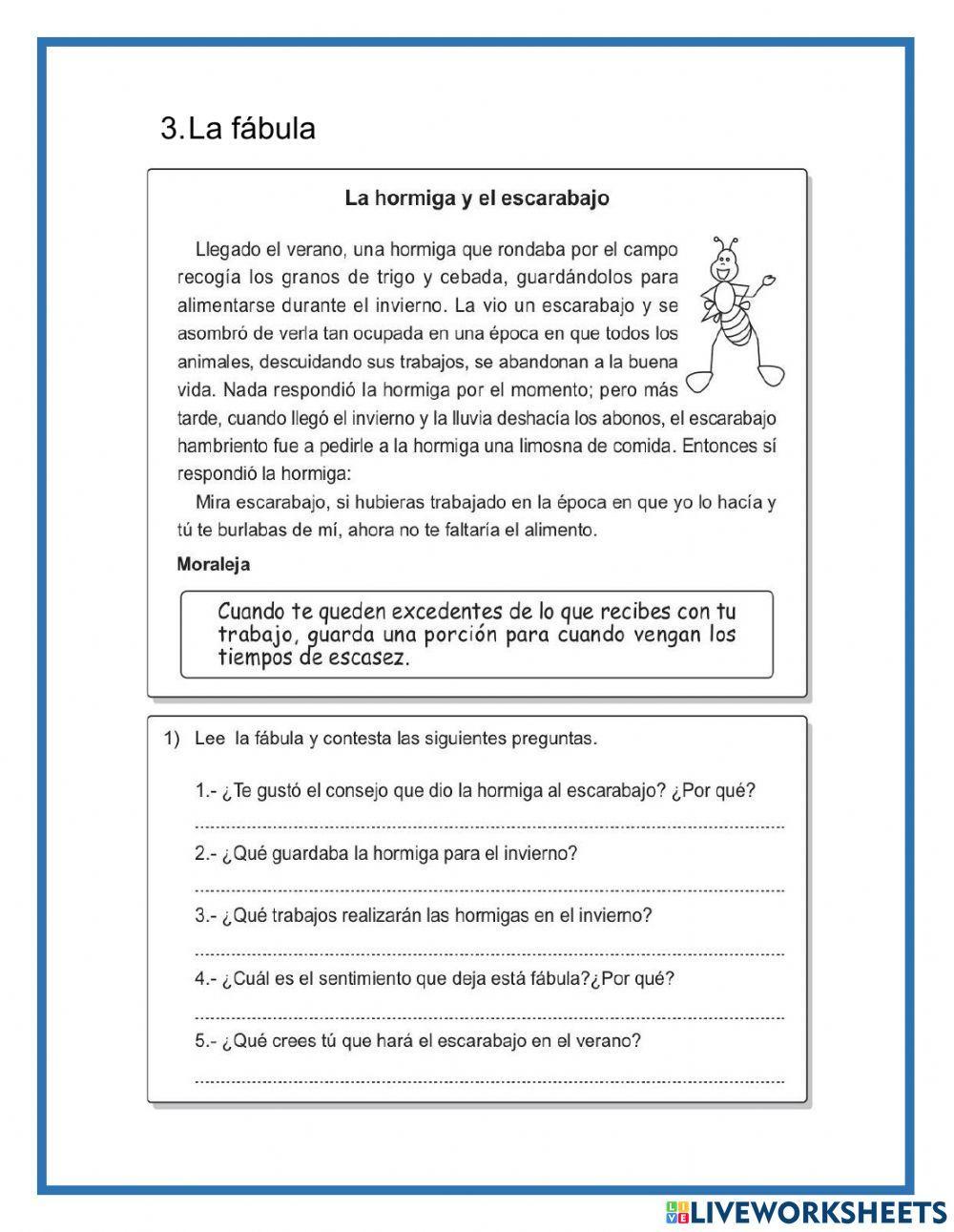 Cuento, fábula, historieta