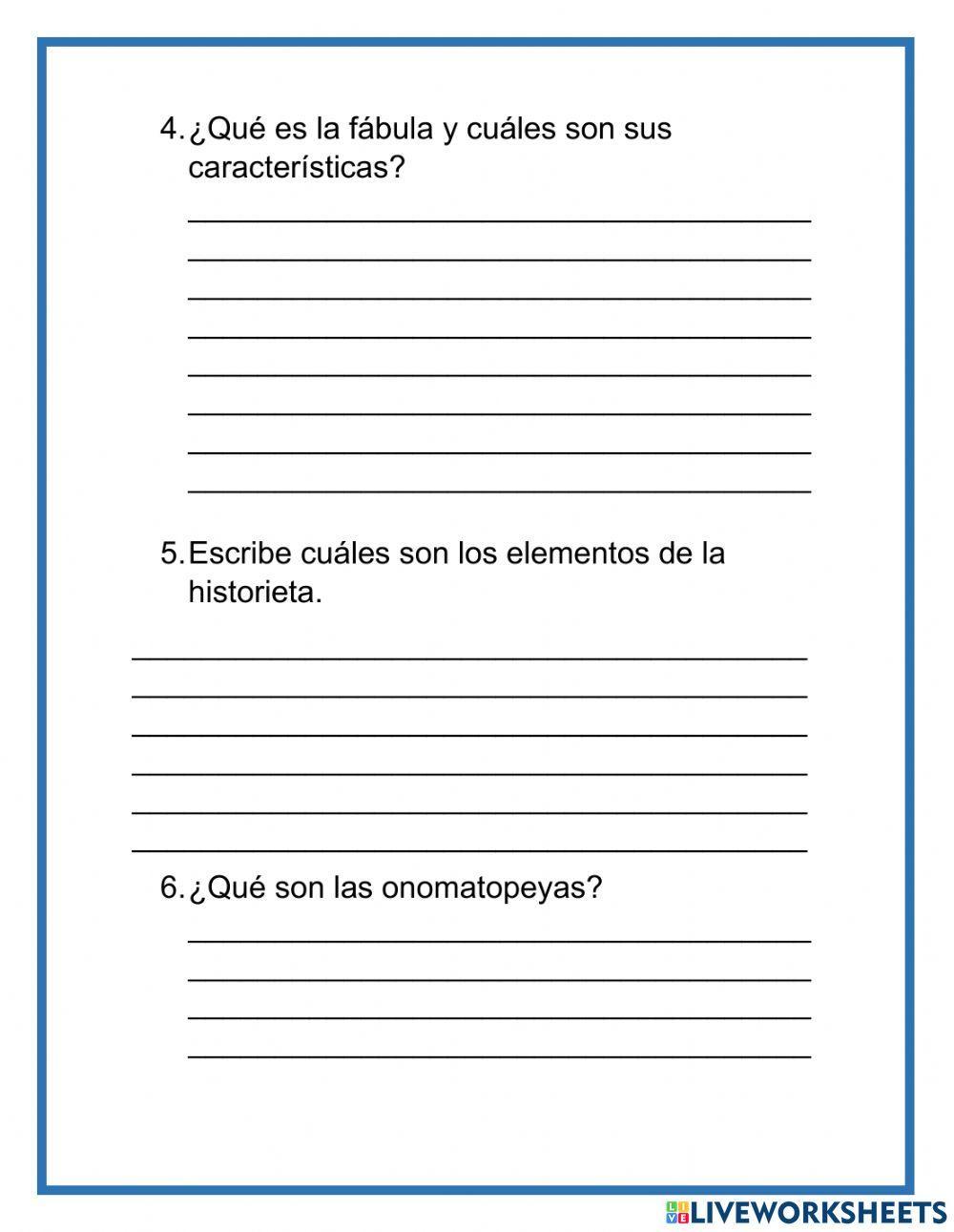 Cuento, fábula, historieta