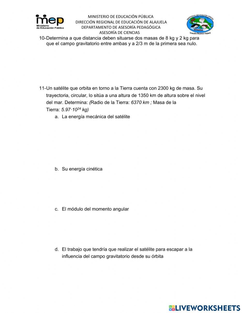 Física ley de gravitación universal