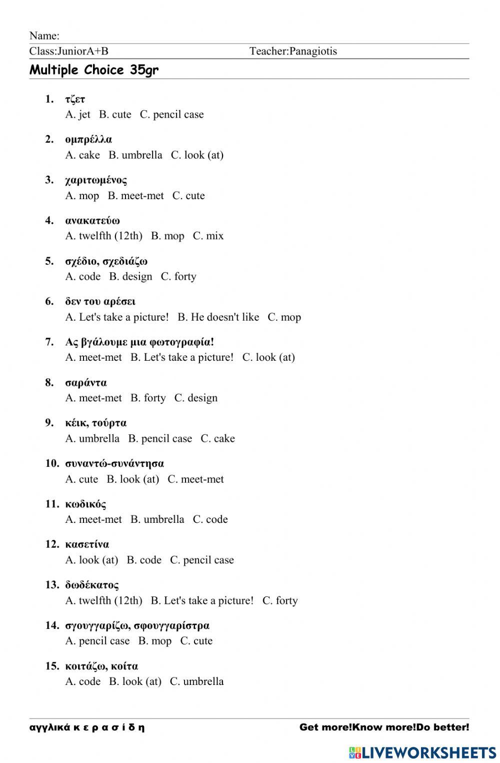 JuniorA+B Worksheet 35