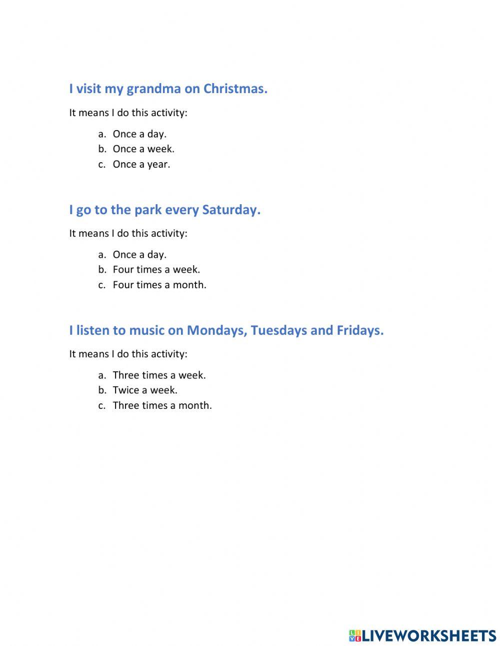 Frequency expressions