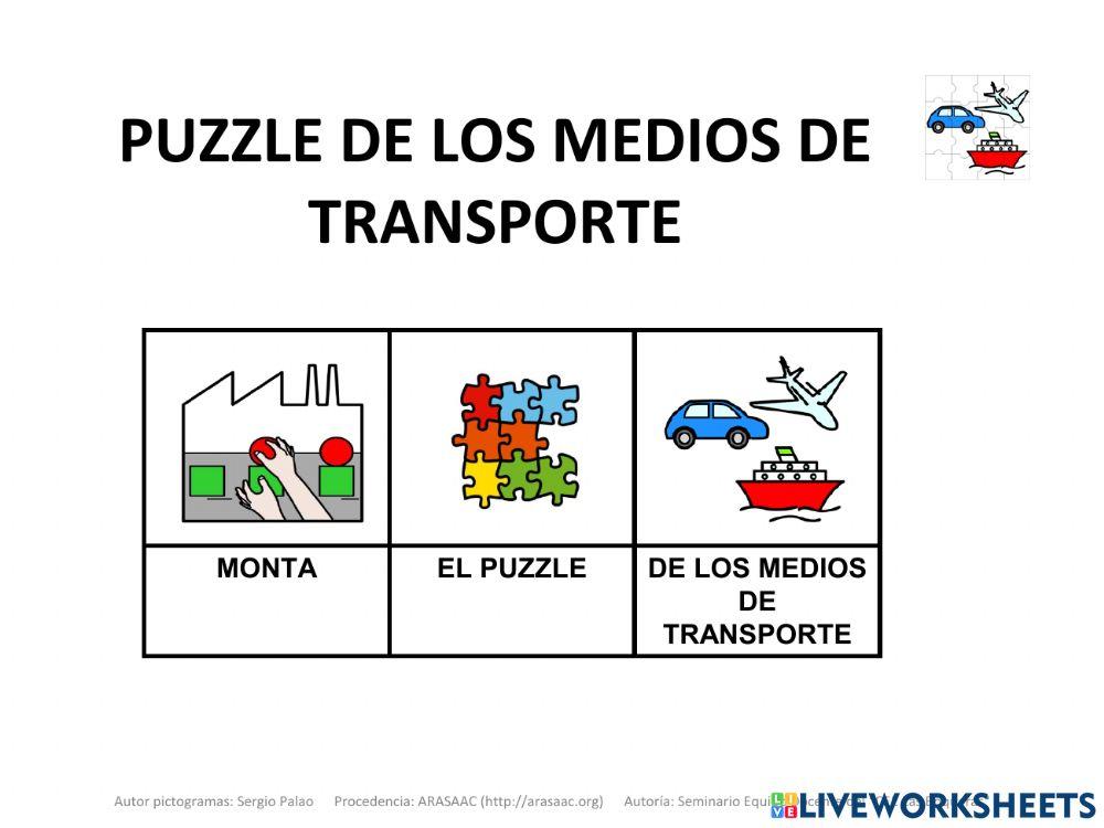 Material Teacch puzzle (16 piezas) medios de transporte