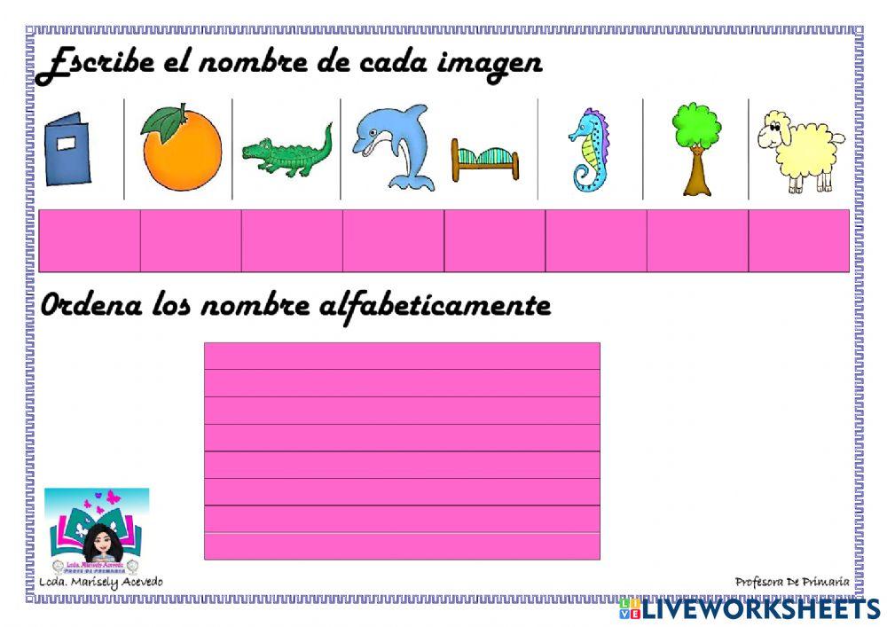 Ordenar palabras alfabéticamente