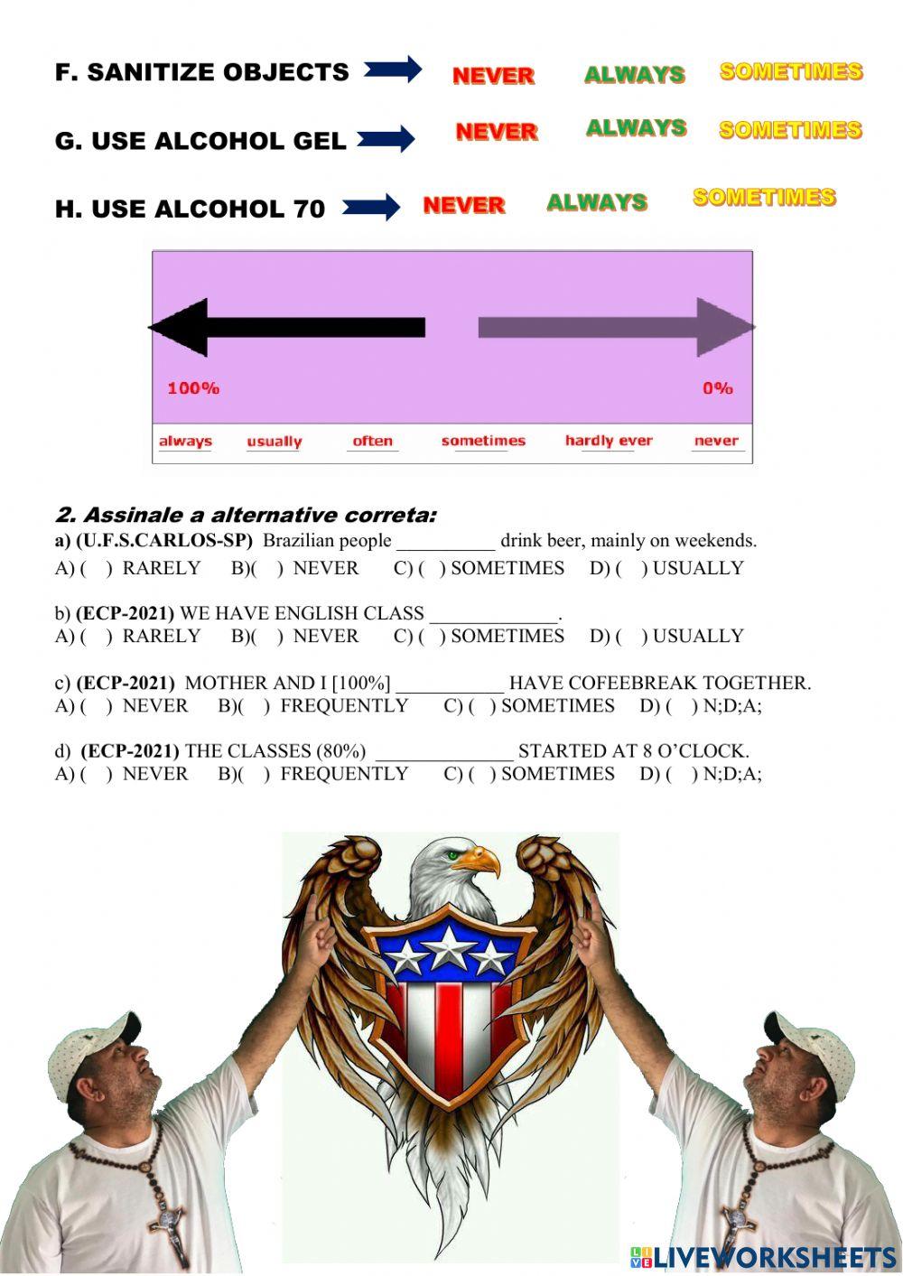 Activity about adverbs frenquency