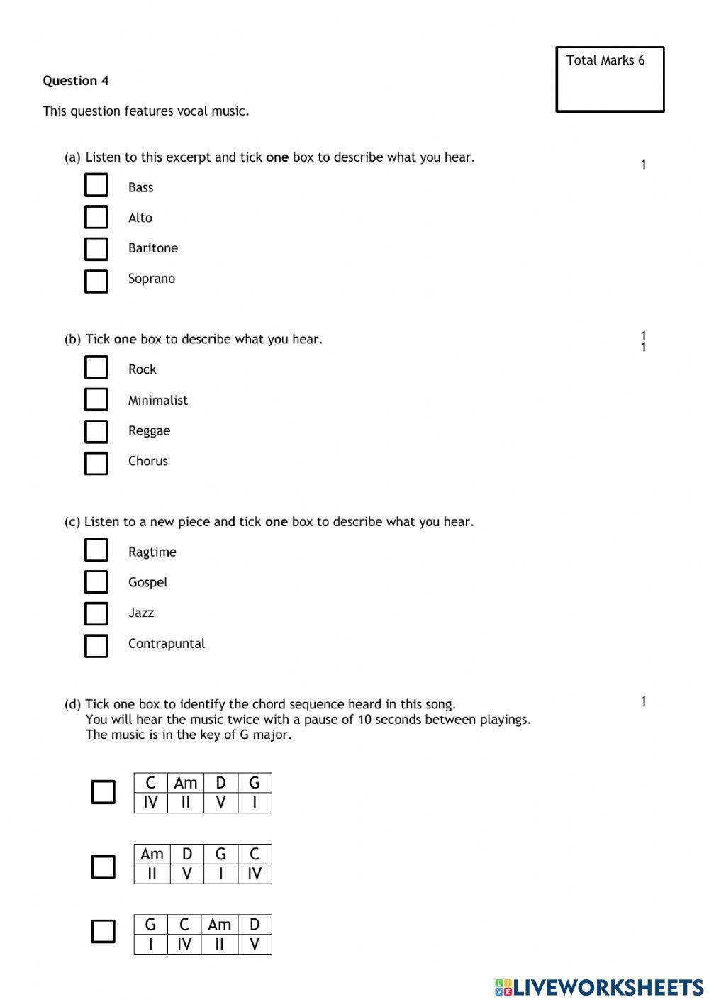 National 5 Music Paper