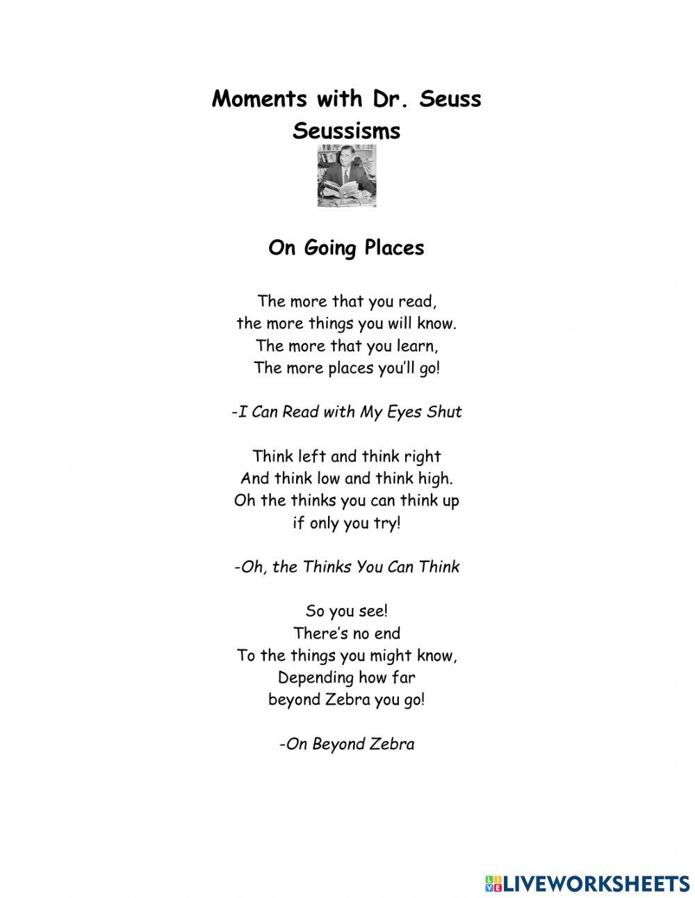 Dr. Seuss Reading Comprehension