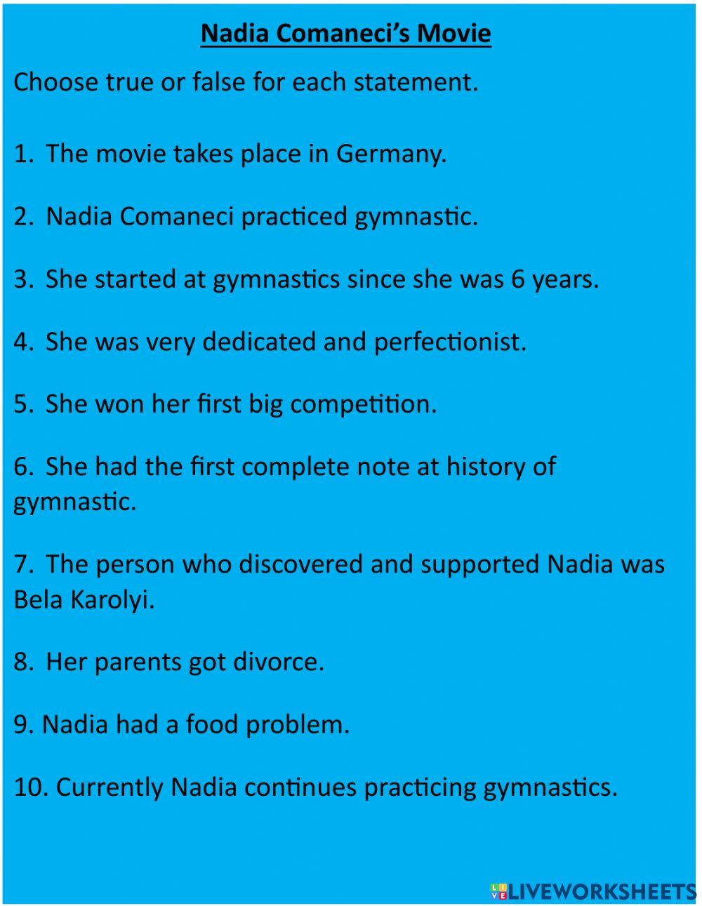Nadia Comaneci's Biography