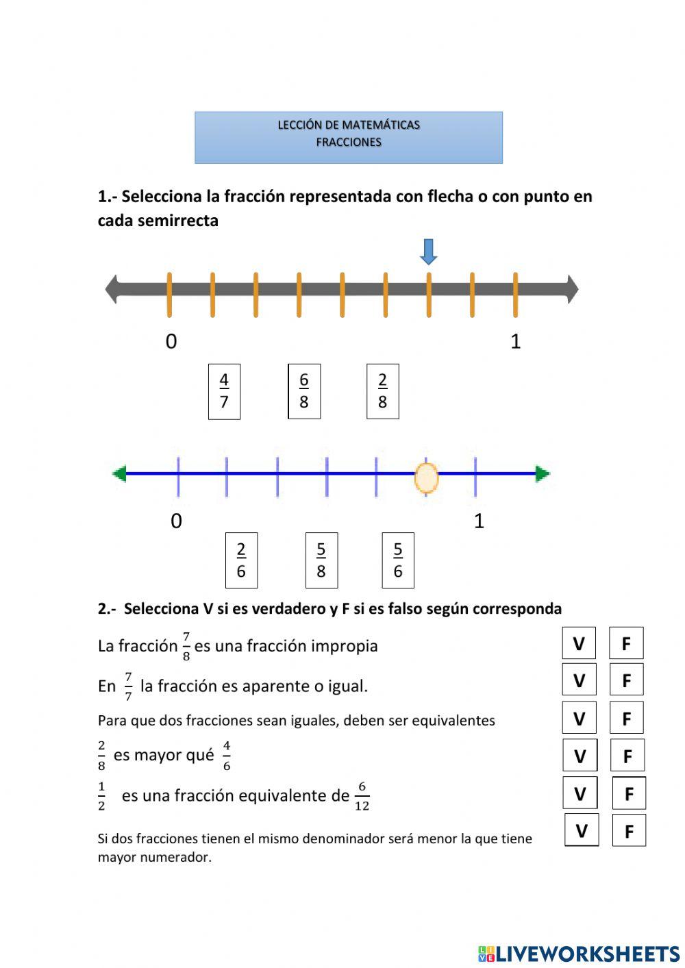 Clases de fracciones