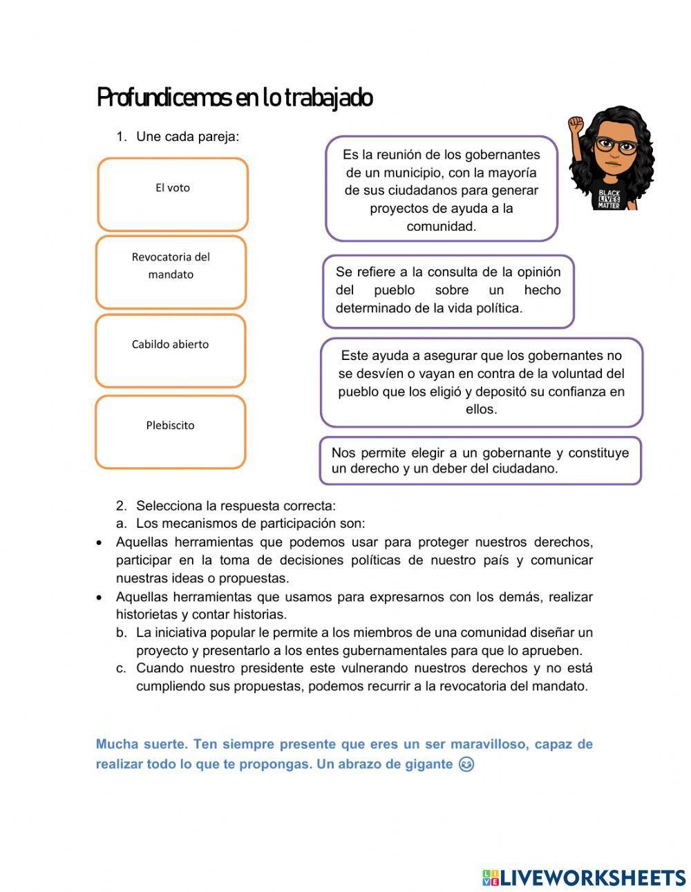 Los mecanismos de participación