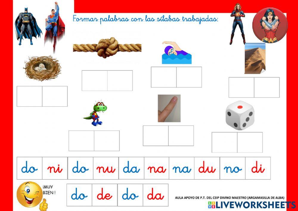 Lectoescritura letra D y N.