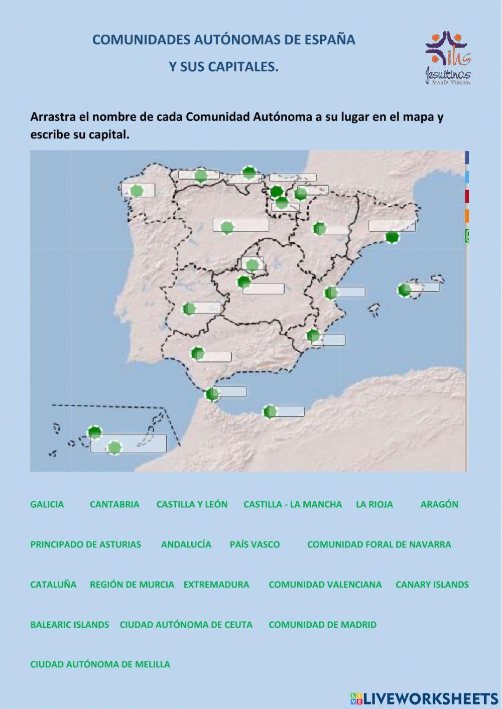 Comunidades autónomas de españa y capitales autonómicas