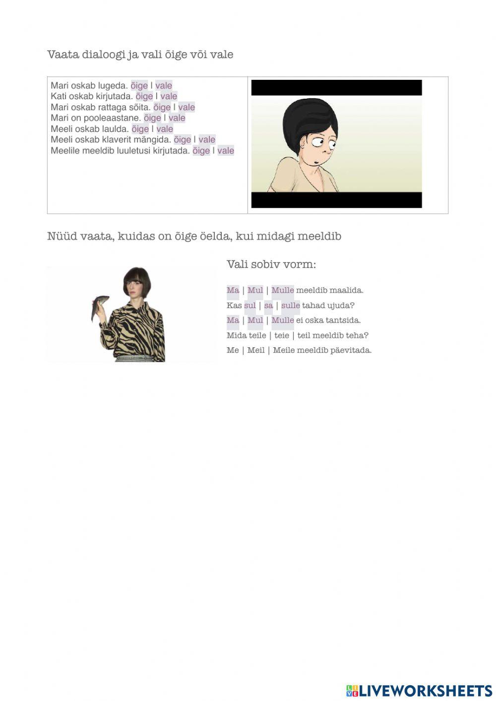 Mulle meeldib - ei meeldi