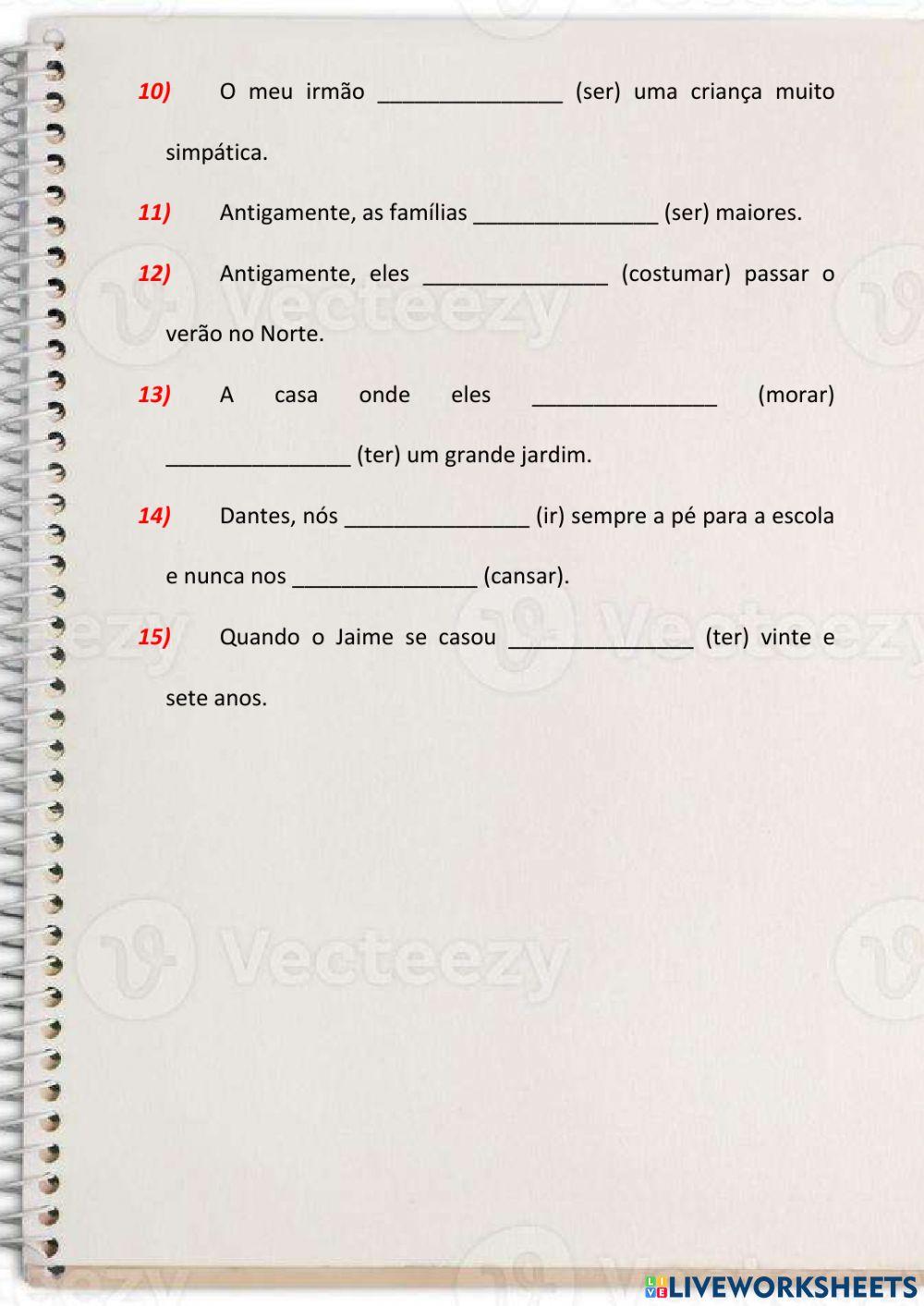 Pretérito imperfeito - ex. 2