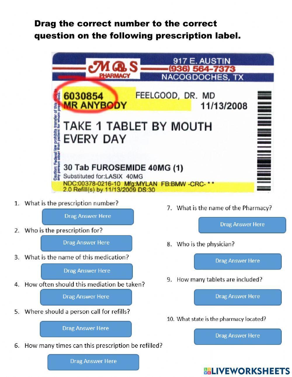Reading a Prescription Label from a Pharmacy