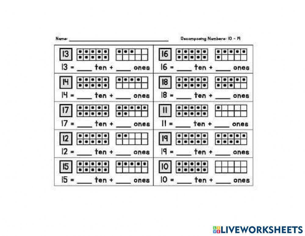 Compose And Decompose Numbers Worksheets prntbl